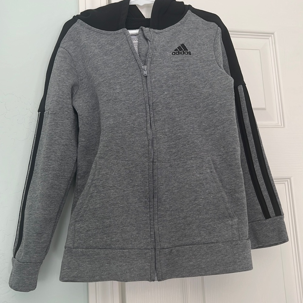 Adidas gray hoodie boys size 7